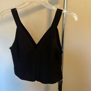 H&M ribbed cropped tank top black size Medium
